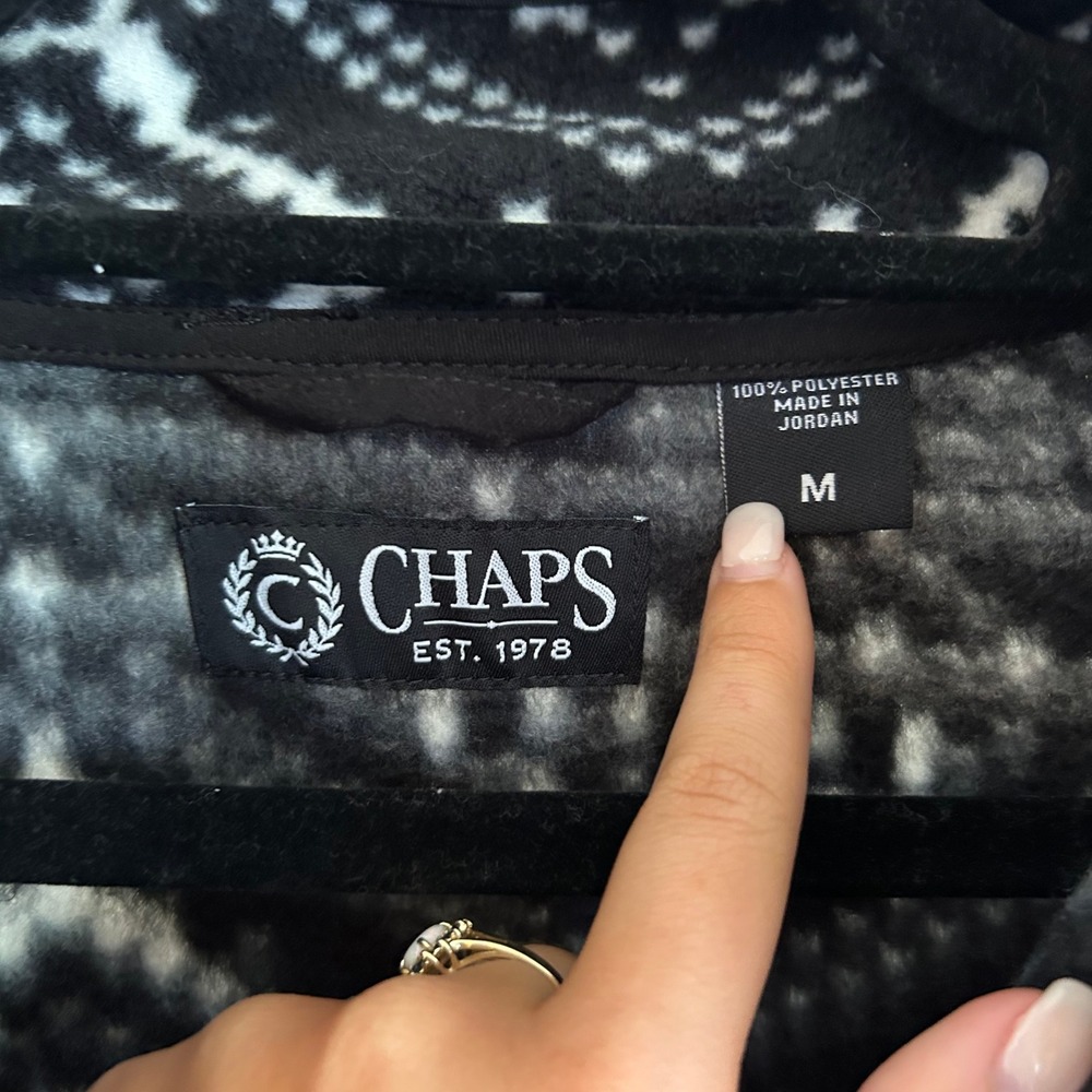 Chaps 100% Polyester Black Aztec Printed Soft Pul… - image 4